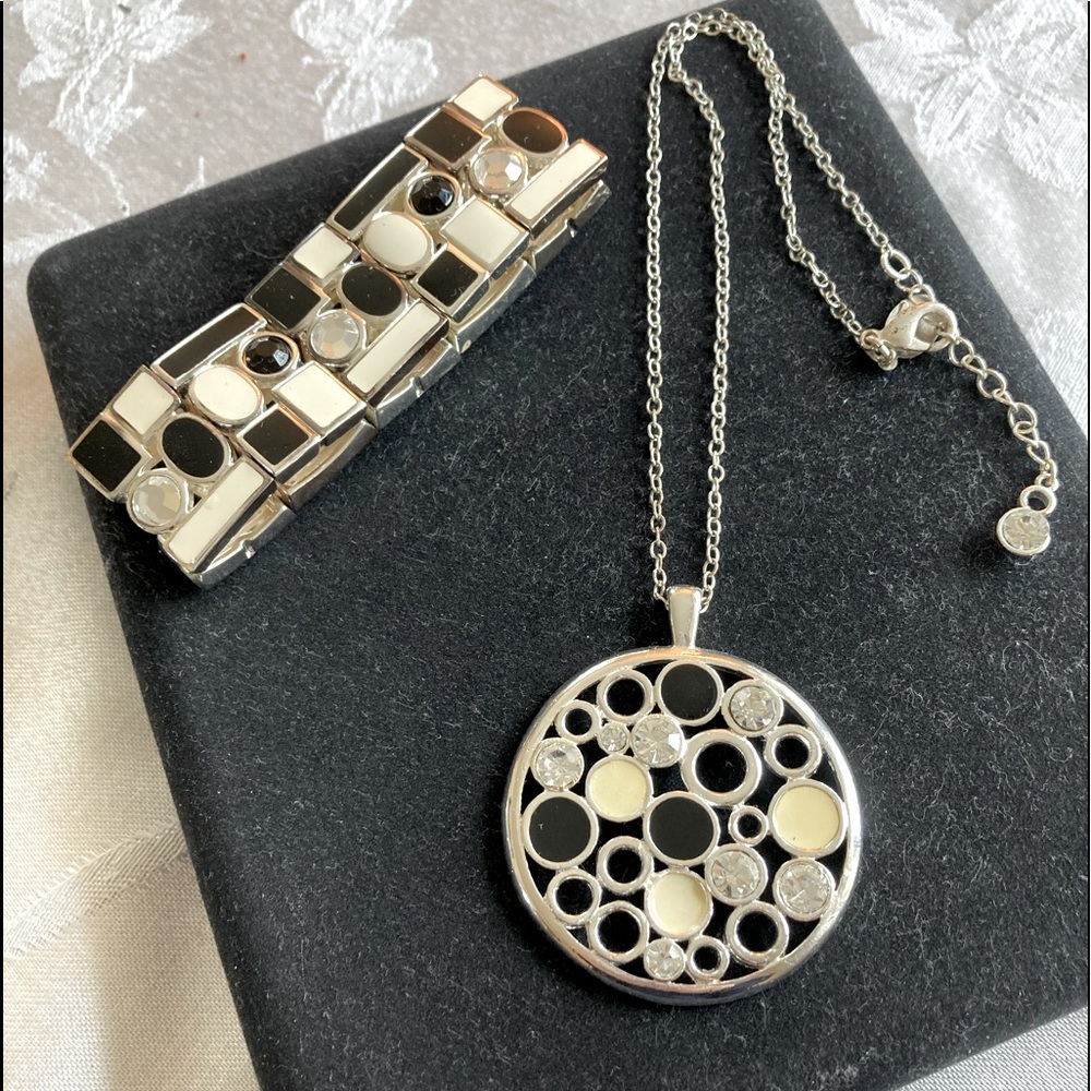 WHBM Large Pendant Necklace and matching Bracelet